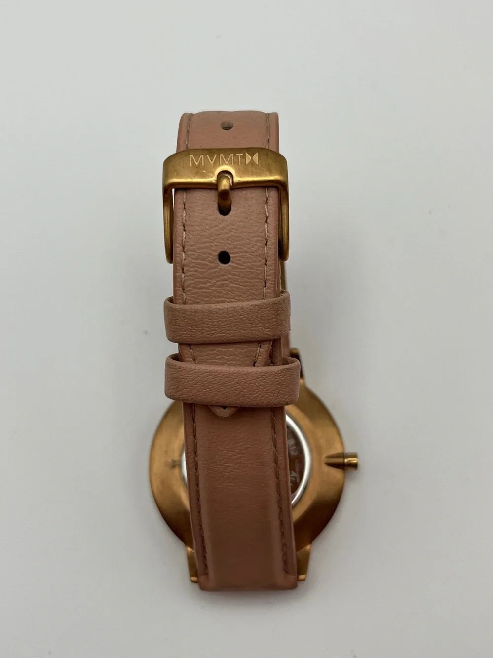 MVMT Gold Case White Dial Pink Leather Watch